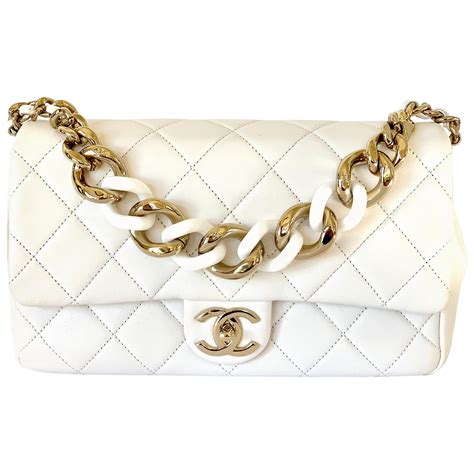 chanel cream bag with gold chain|chanel bag with gold ribbon.